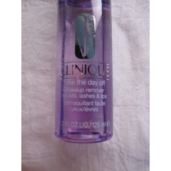 NEW Clinique Take the Day Off Makeup Remover lids lashes lips 4.2 fl oz bottle - Picture 2 of 3